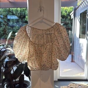 Doen Floral Puff Sleeve Top
